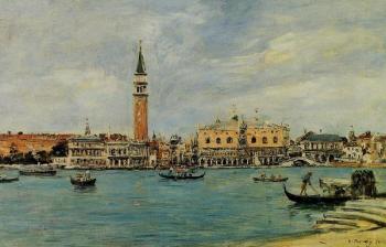 Eugene Boudin : Venice, the Campanile, the Ducal Palace and the Piazzetta